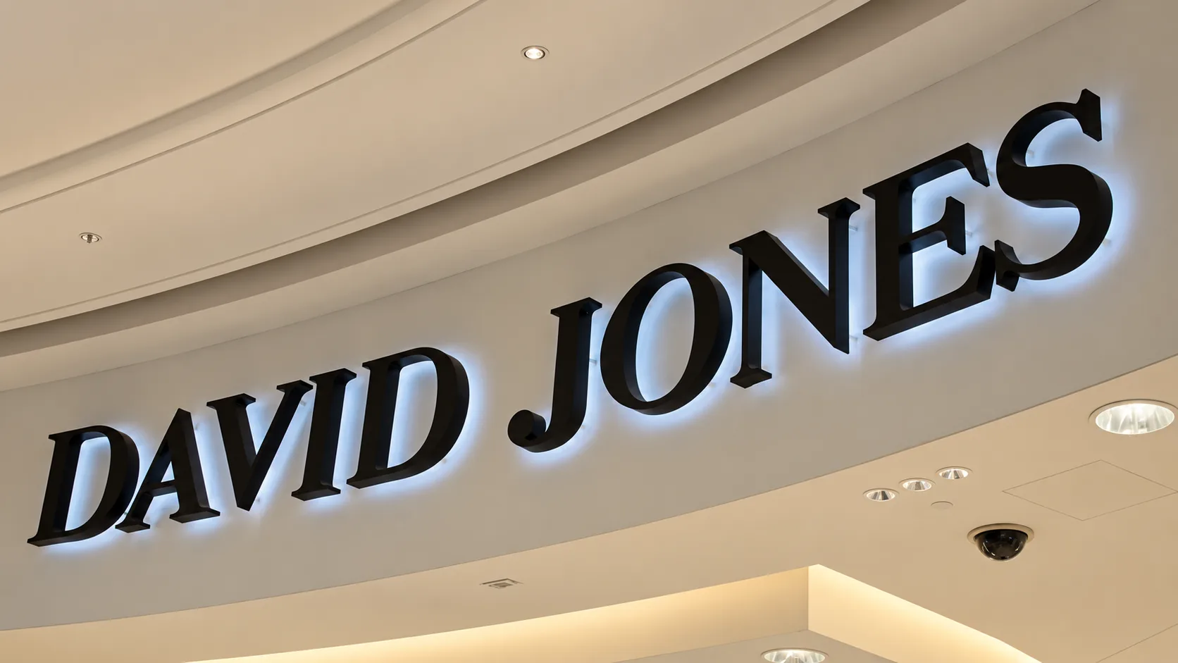 David Jones entrance sign