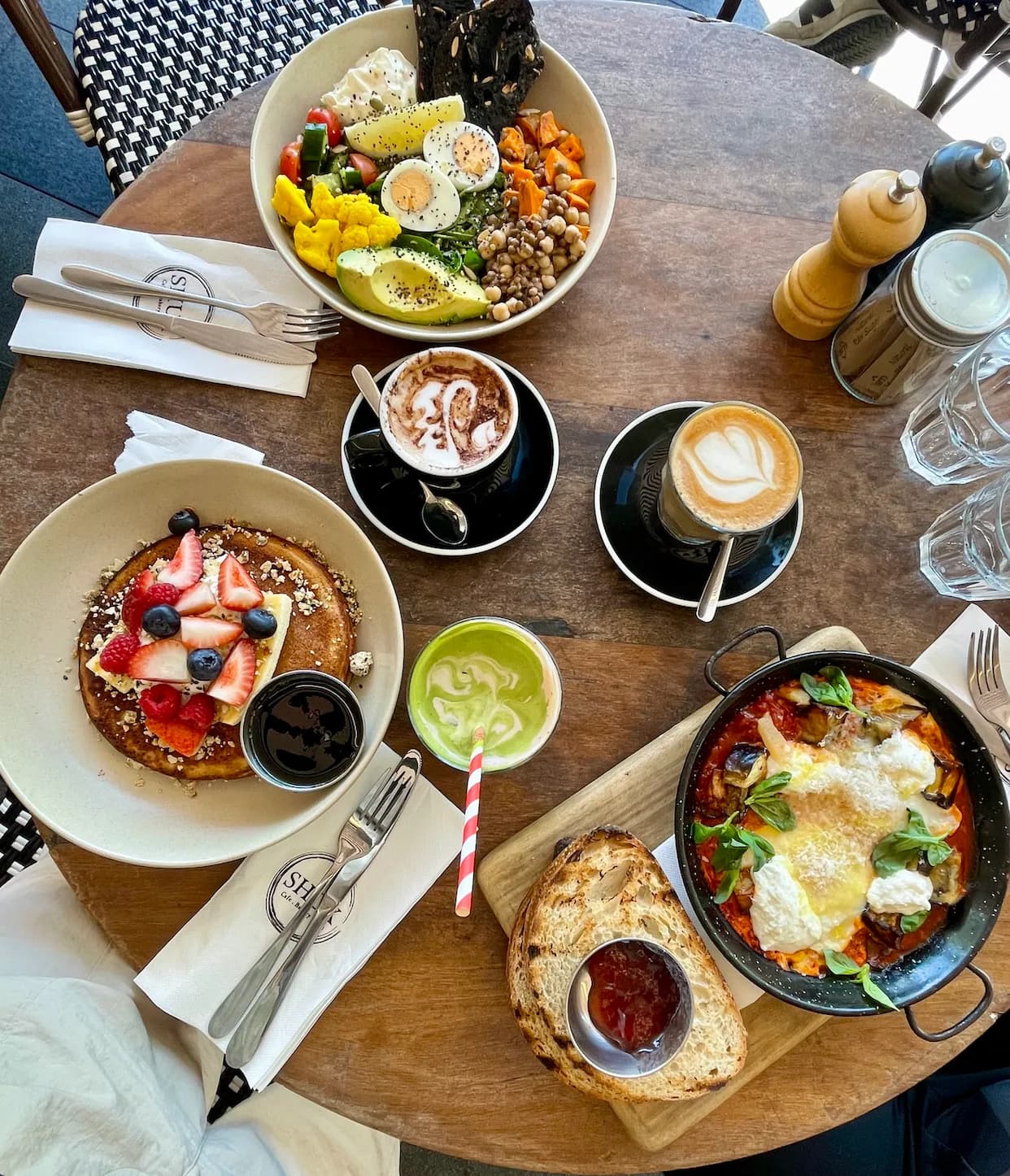 Pancakes, egg dishes and coffee at Shuk Chatswood