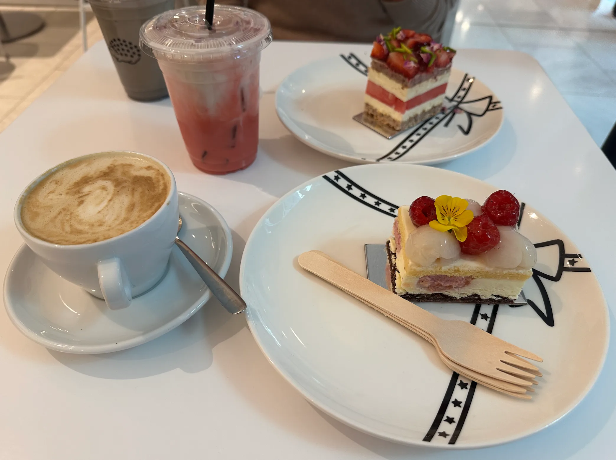 Strawberry watermelon cake served at Black Star Pastry Chatswood Westfield