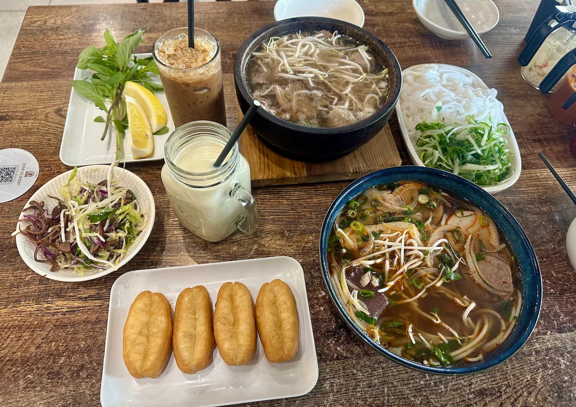 Beef pho with Vietnamese coffee at Pho Thin Chatswood