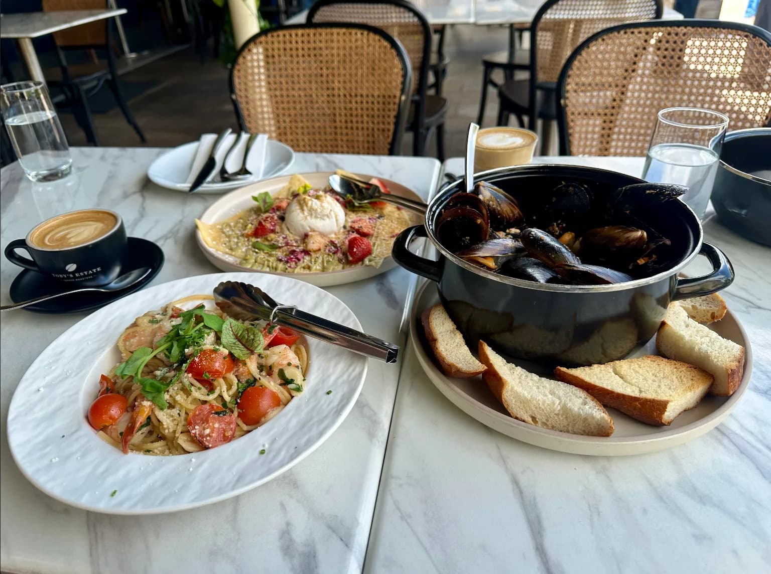 Prawn Pasta & Mussel pot at Smoque Brasserie