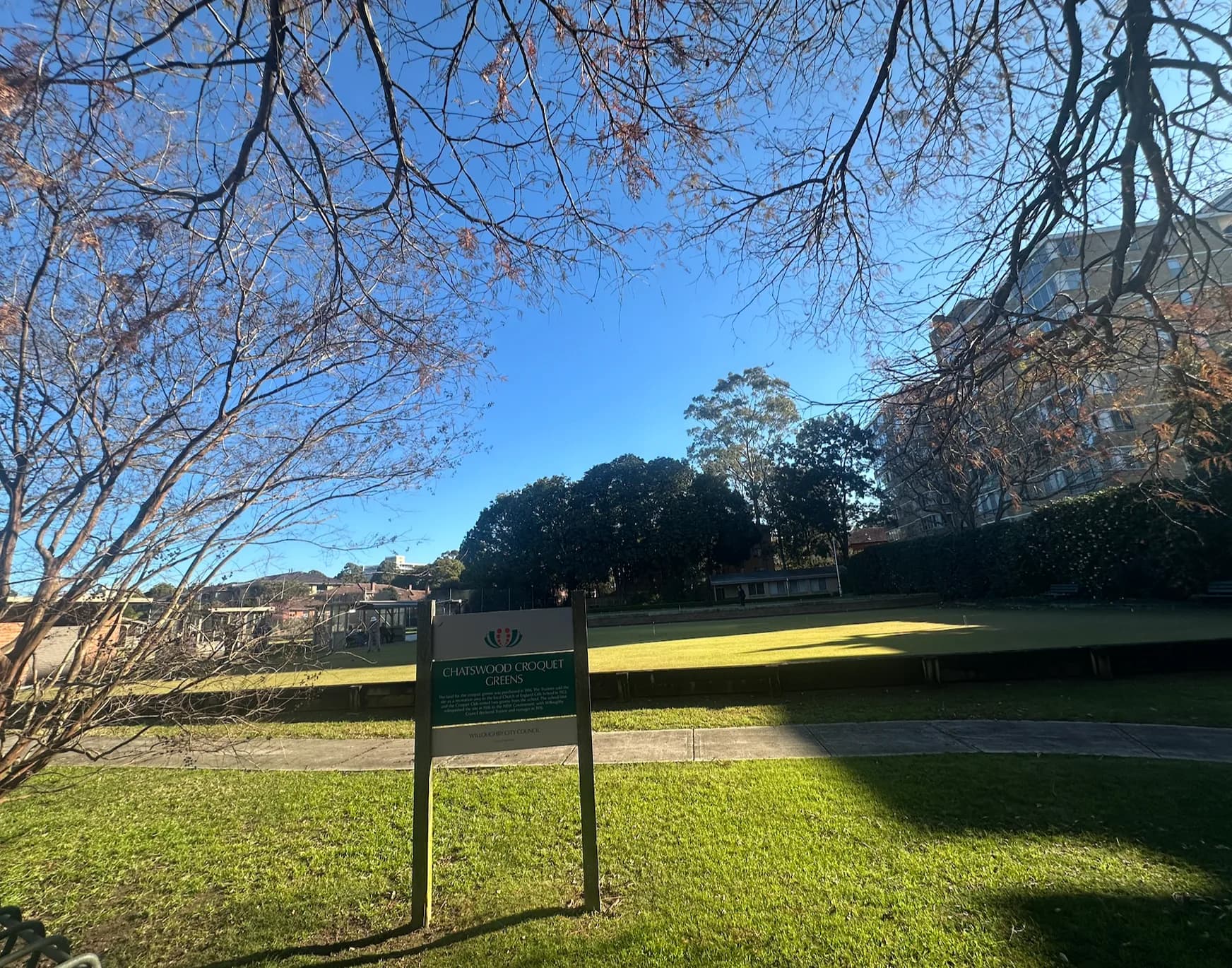 Croquet lawns at Chatswood Croquet Club
