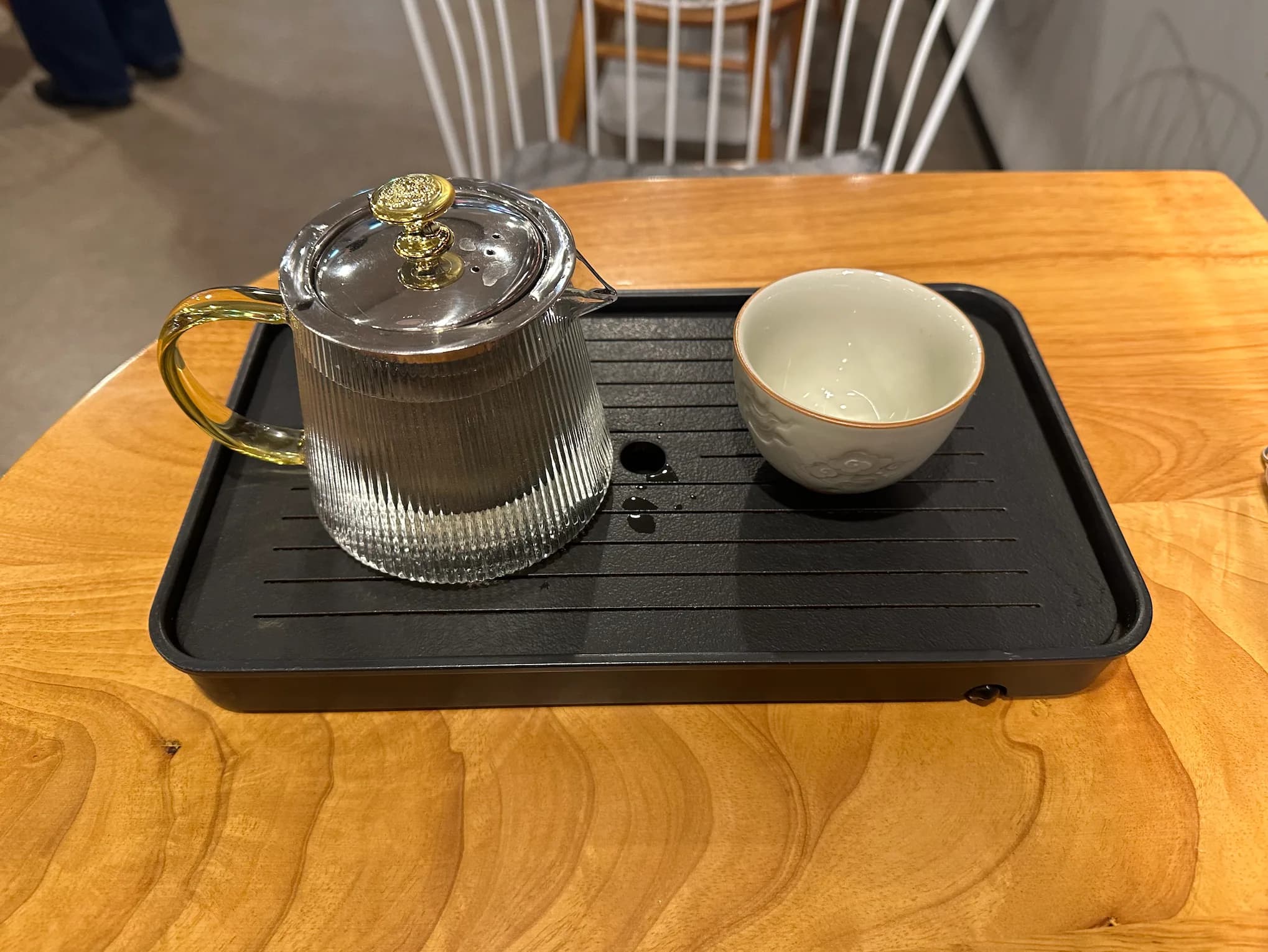 Pot of ginger tea with a cup at Tea Journal Chatswood