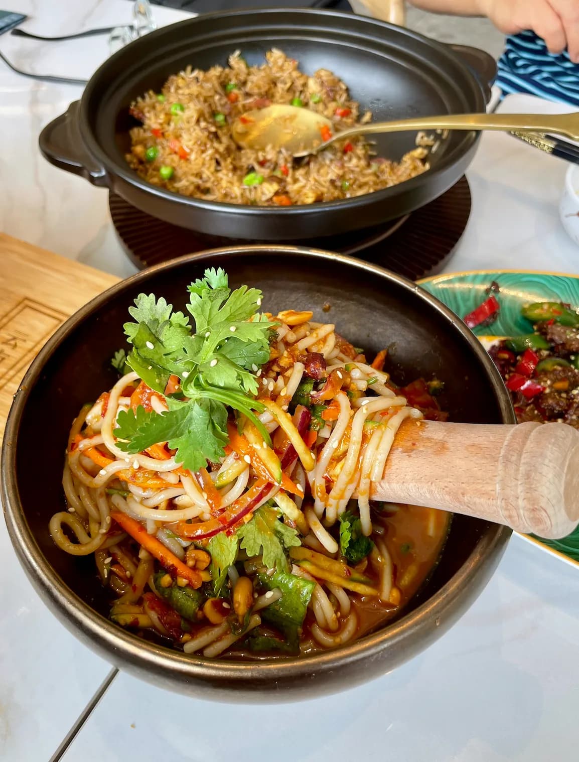 Bowl of cold rice noodles with vegetables at Colorful Yunnan Chatswood