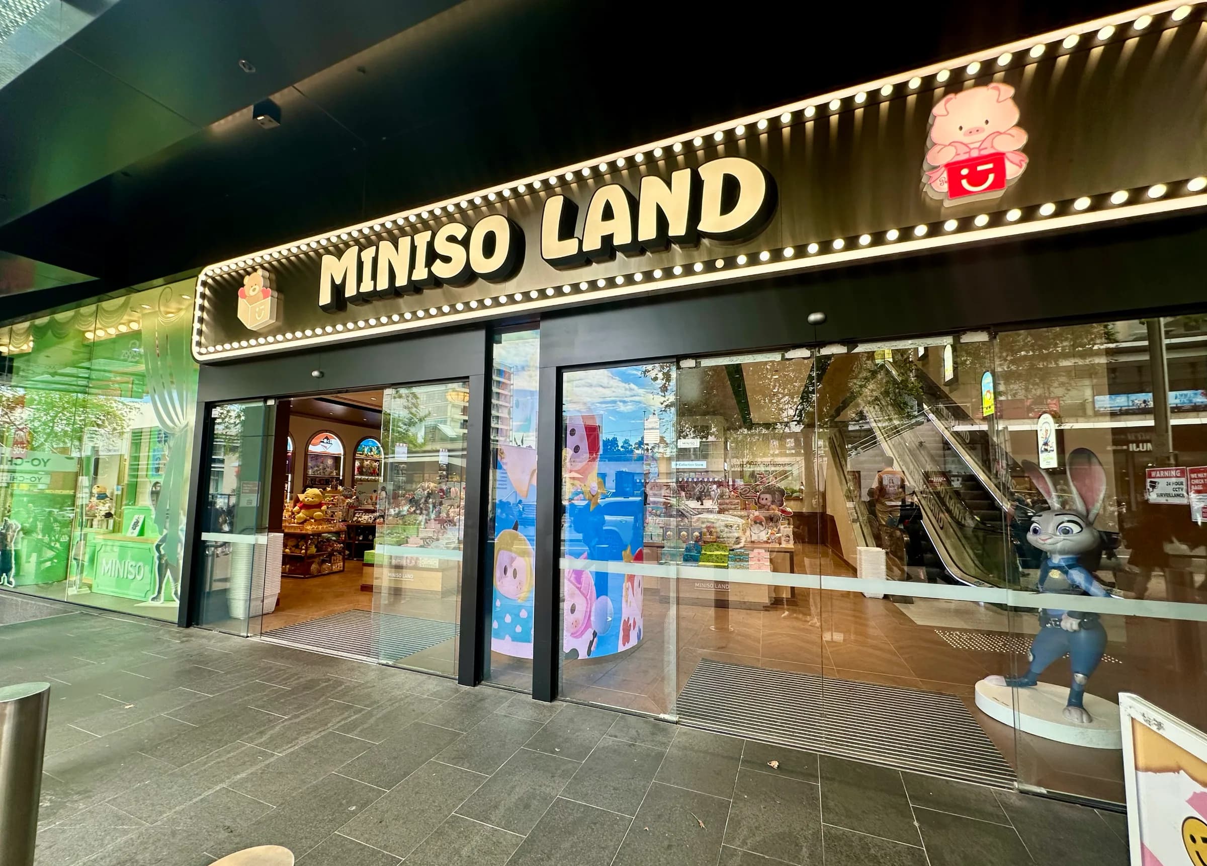 Miniso Land shopfront and entrance in Chatswood